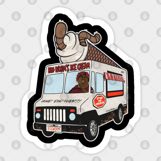 Big Worm's Ice Cream Truck Sticker by darklordpug